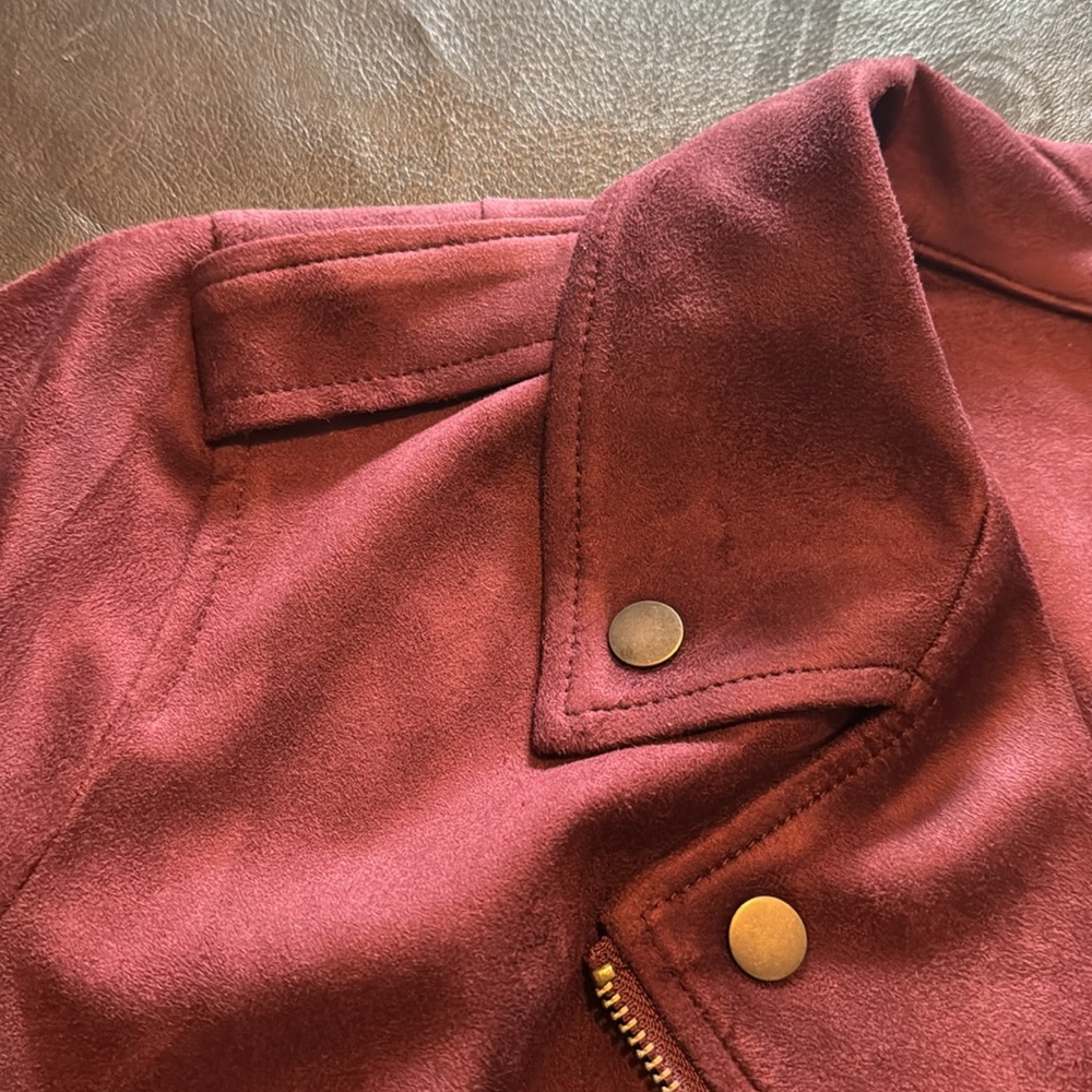 NWT Style & Company Maroon Moto Zip Jacket Size 3X - Picture 11 of 12